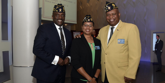 Past Department Vice Commander Billy Hill, 1st Vice Commander Amanda Commander and Post Commander Burrell Parmer of Fred Brock American Post No. 828. (Photo Courtesy: Fred Brock Post 828 Public Affairs)